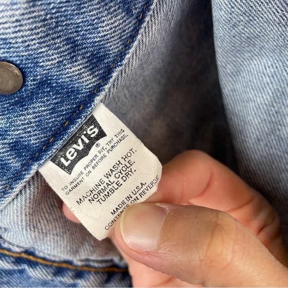 Levi Strauss Indian Motorcycle Denim Blue Jean Jacket Women Medium Cotton USA - Picture 9 of 11